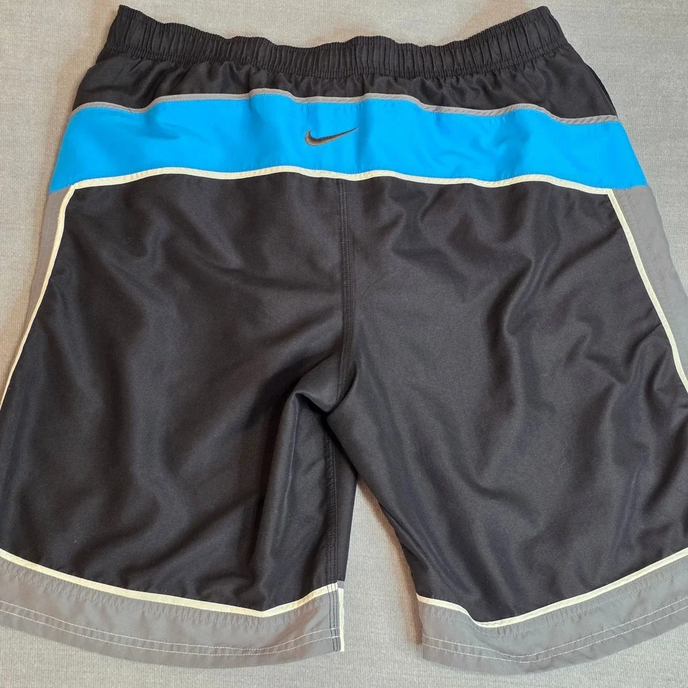 Lot of 2 Men's Board Shorts Swim Trunks Medium Nike ZeroXposur Black Blue Surf